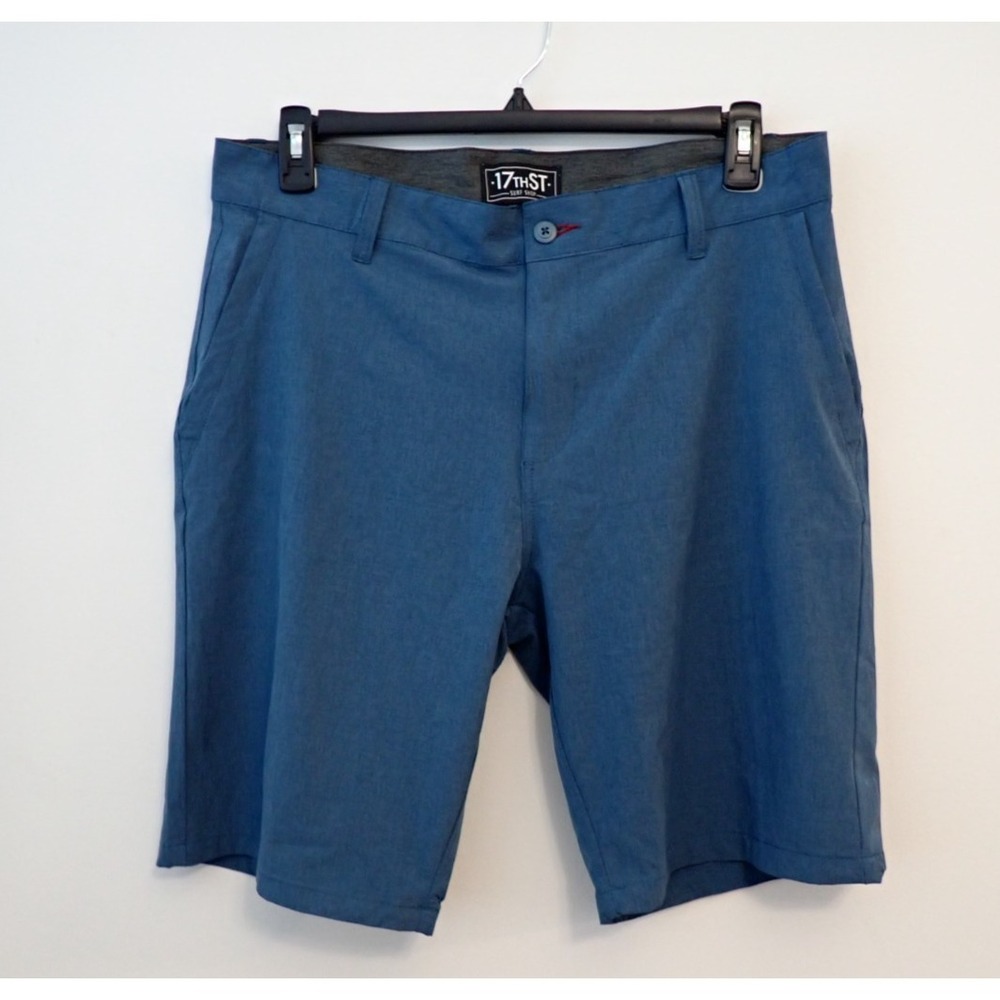 17th Street Surf Shop Board Shorts Beach Swimshorts Navy Blue Mens Size 36